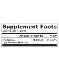 1000mcg (Lemon) - 100 vegan chewable tabs