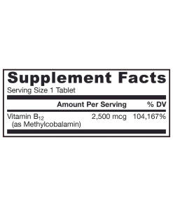 2500mcg (Tropical) - 100 vegan chewable tabs