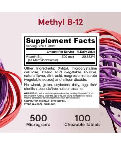 Metyyli B-12, 500 mikrogrammaa - 100 imeskelytablettia - Image 7