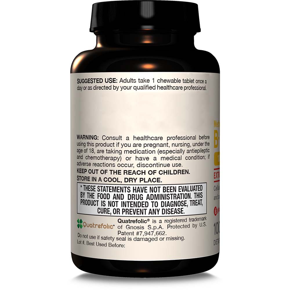 Metyyli B-12 & Metyyli Folaatti, 400 mcg Sitruuna - 100 pastillia - Image 5