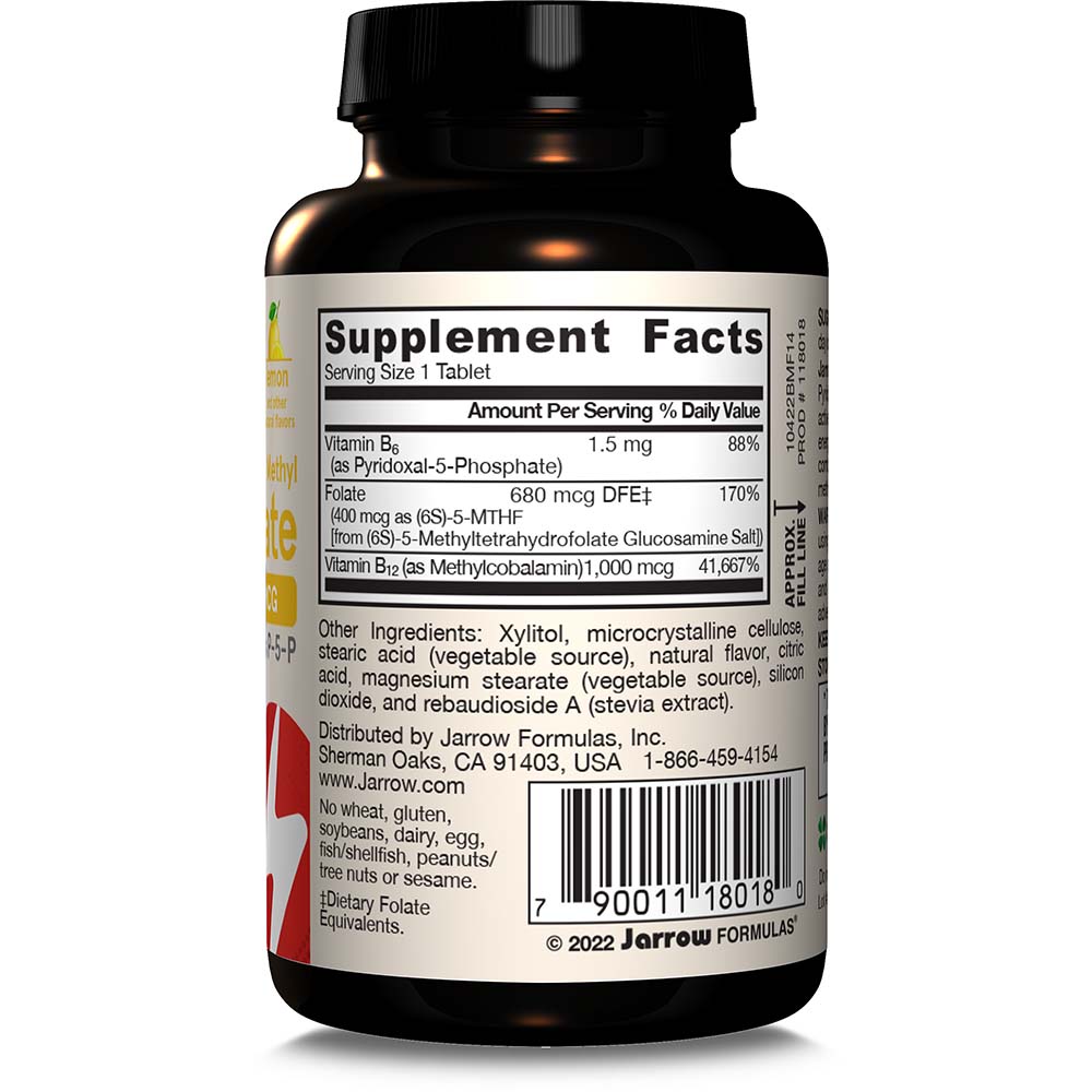 Metyyli B-12 & Metyyli Folaatti, 400 mcg Sitruuna - 100 pastillia - Image 6