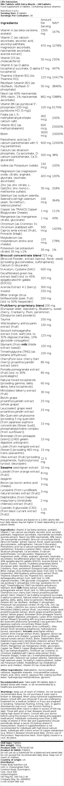 Sekoita tabletit lisä-Niasiinilla - 240 tablettia - Image 2