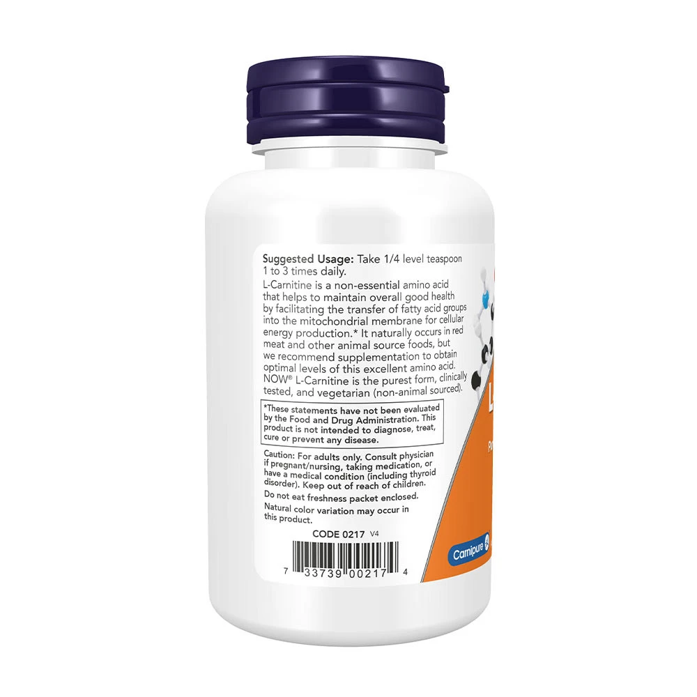 NOW Foods - L-karnitiinijauhe (85 g) - Image 3