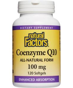 Natural Factors Koentsyymi Q10 100 mg 120 pehmeää kapselia - Image 2