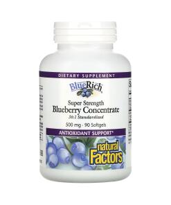 Natural Factors Super Strength Mustikkatiiviste 500 mg, 90 pehmeää kapselia - Image 2