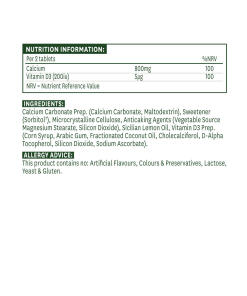 Natures Aid - Pureskeltava Kalsium 400 mg + D-vitamiini (60 tablettia) - Image 2