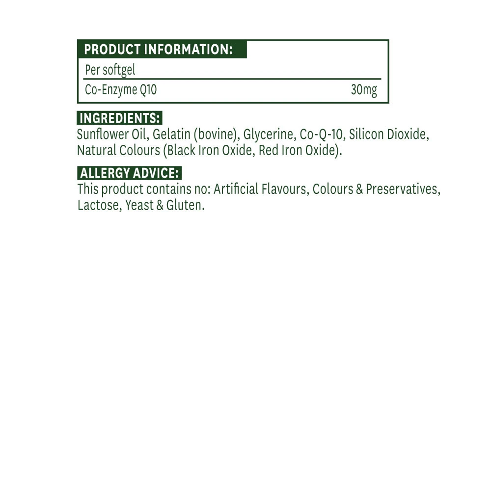 Natures Aid - Natures Aid Koentsyymi Q10 30 mg (30 pehmeää kapselia) - Image 2