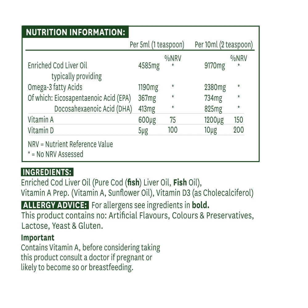Natures Aid - Turskanmaksaöljy (500 ml) - Image 2