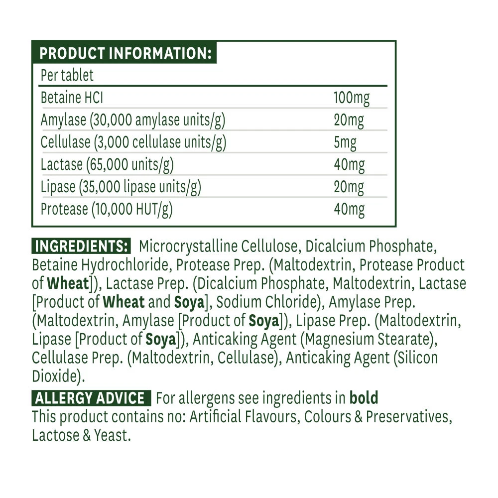 Natures Aid - Natures Aid Ruoansulatusentsyymikompleksi (60 tablettia) - Image 2