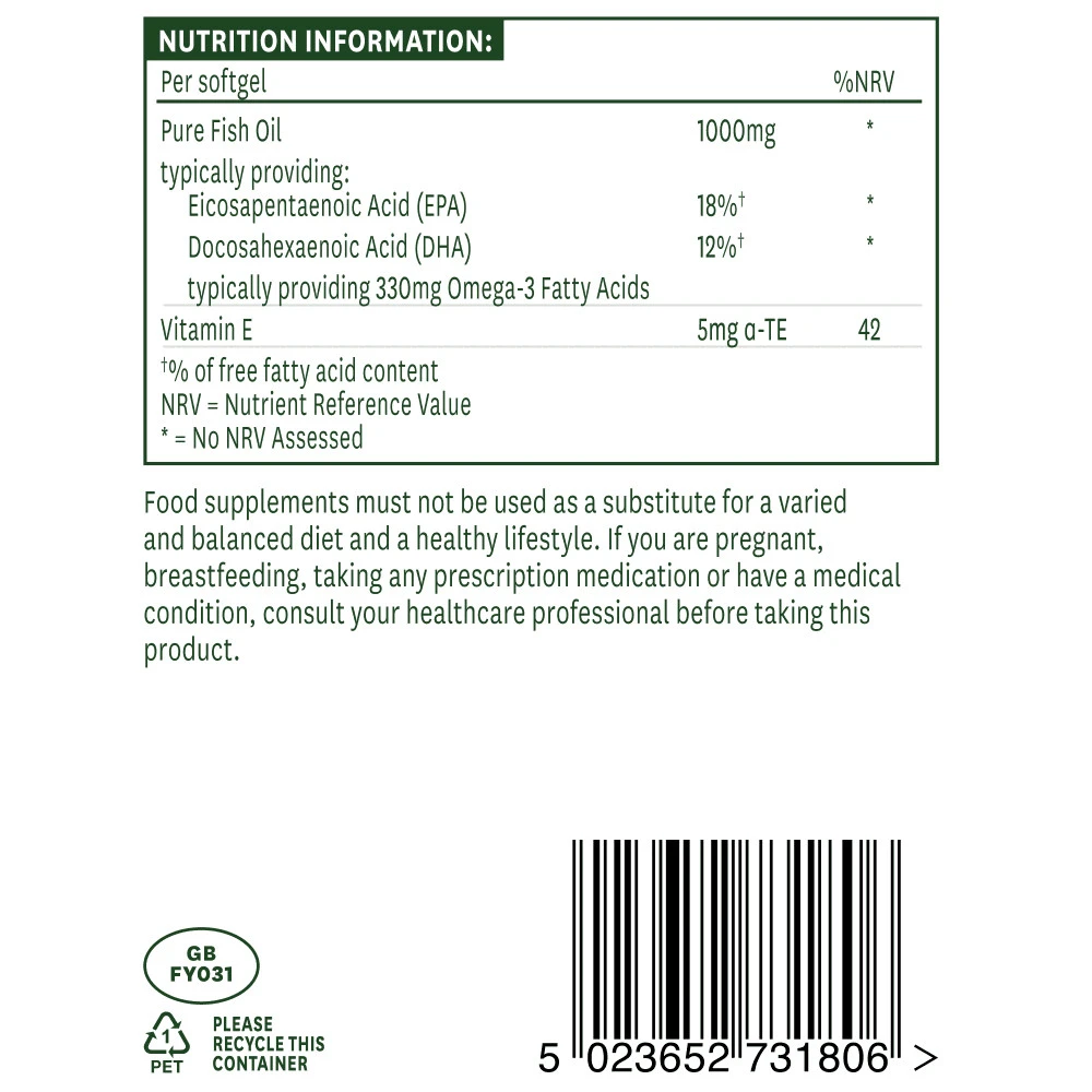 Natures Aid - Natures Aid Kalaöljy 1000 mg (120 pehmeää kapselia) - Image 3
