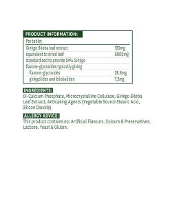 Natures Aid - Vakioitu Ginkgo Biloba 120 mg (90 tablettia) - Image 2
