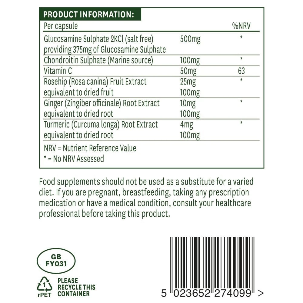 Natures Aid - Glukosamiini & Kondroitiinikompleksi (90 kapselia) - Image 3