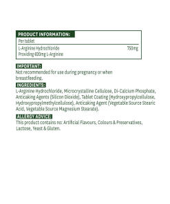 Natures Aid - L-arginiini HCl (90 tablettia) - Image 2