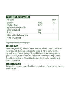 Natures Aid - Natures Aid C-vitamiini 500 mg purutabletit, appelsiinin maku (100 tablettia) - Image 2
