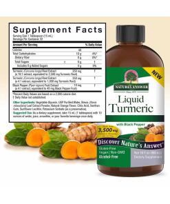 Nature's Answer Nestemäinen Kurkuma Mustapippurilla 3500 mg, 16 oz (480 ml) - Image 3
