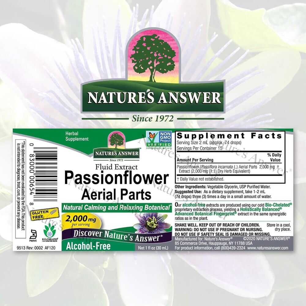 Nature's Answer Alkoholiton Passionkukkauute 2000 mg 30 ml - Image 3