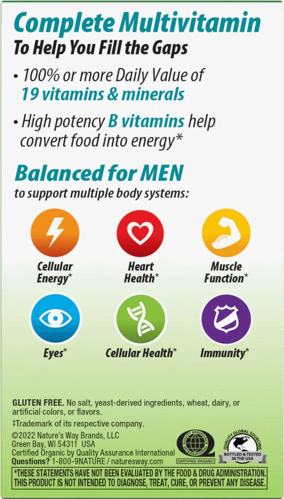 Nature's Way - Alive! Puutarhan Hyvyyttä Miehille (60 Tablettia) - Image 3