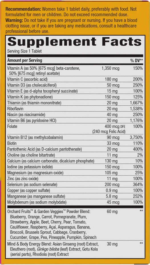 Nature's Way Alive!® Naisten 50+ Ultra Monivitamiini (60 tablettia) - Image 2