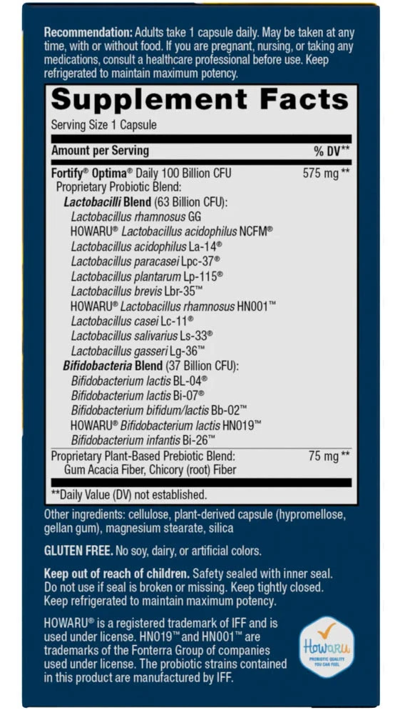 Nature's Way Fortify Optima 100 miljardin probiootti (30 kapselia) - Image 2