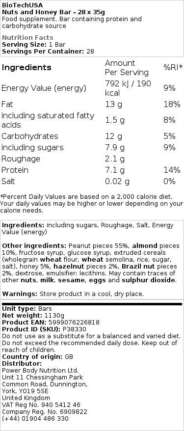 Pähkinät ja hunaja - 28 x 35 g - Image 2