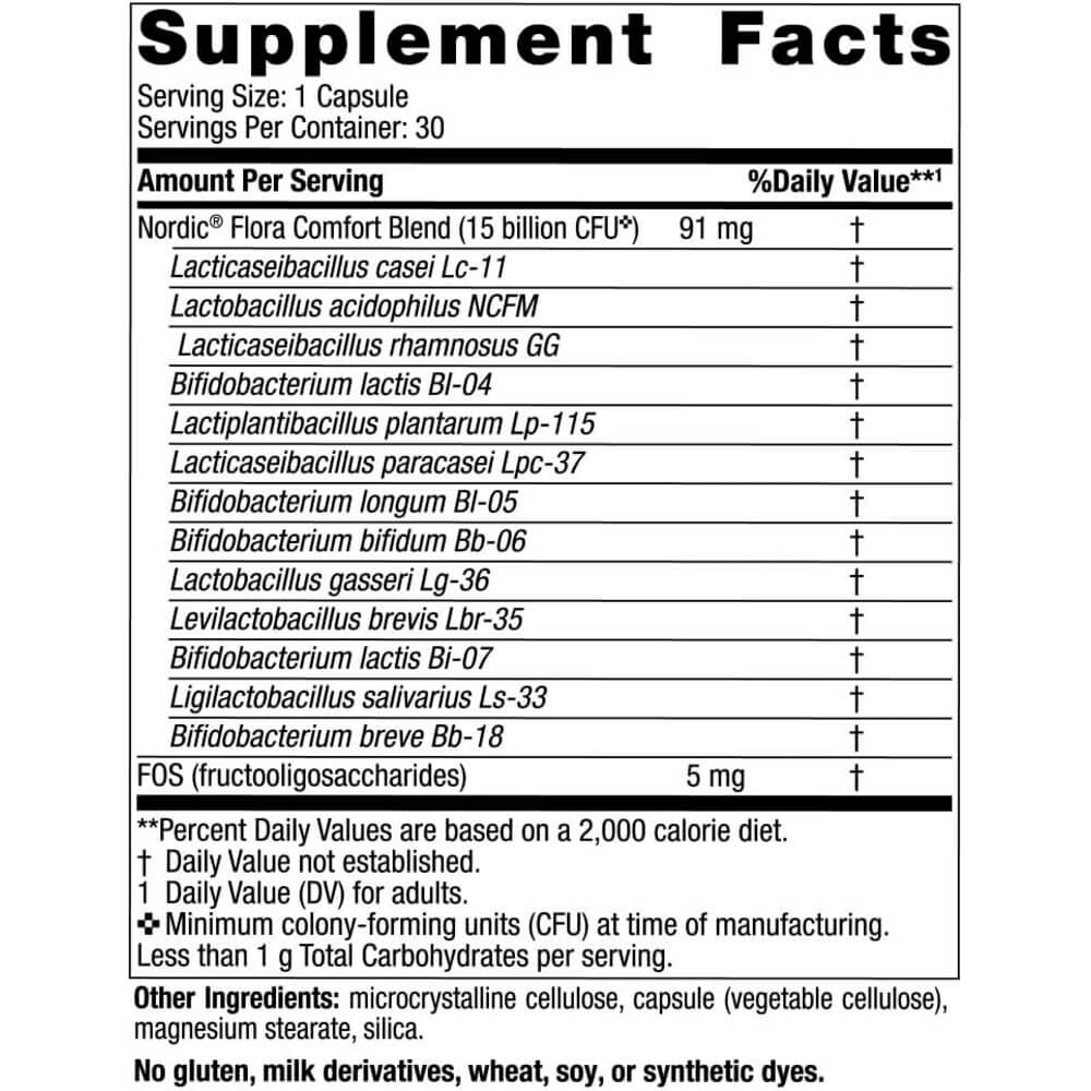 Pohjoinen Flora Probioottinen Komfort, 15 miljardia CFU - 30 kapselia - Image 3