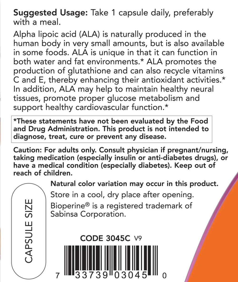 Alfa-lipoiinihappo rypäleen siemen- ja Bioperine-uute, 600 mg - 120 kasviskapselia - Image 3