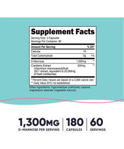 Nutricost - Nutricost D-mannoosi karpalouutteella naisille 1300 mg (180 kapselia) - Image 2