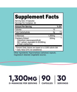 Nutricost - D-mannoosi karpalouutteella naisille 1300 mg (90 kapselia) - Image 2
