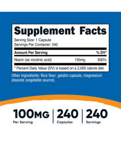 Nutricost - Nutricost B3-vitamiini (Niasiini) 100 mg (240 kapselia) - Image 2