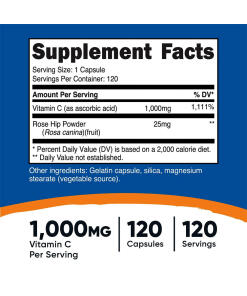 Nutricost - Nutricost C-vitamiini ruusunmarjoilla (120 kapselia) - Image 2