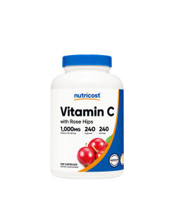 Nutricost Vitamin C with Rose Hips Capsules (240 Capsules)