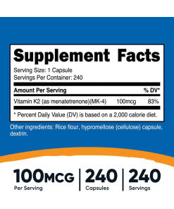 Nutricost - Nutricost K2-vitamiini (MK4) (240 kapselia) - Image 2