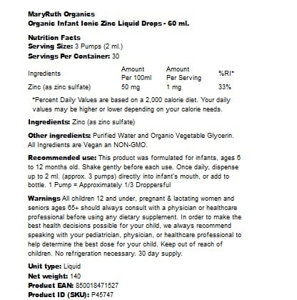 Luomuioniset sinkkitipat vauvoille - 60 ml - Image 2