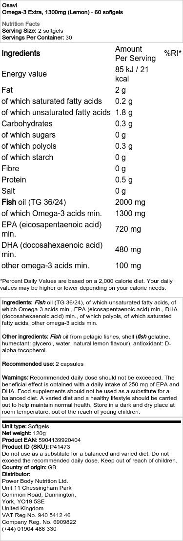 1300 mg (Citron) - 60 bløde kapsler