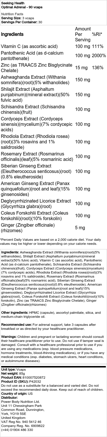 Optimaalinen Lisämunuaiset - 90 kasviskapselia - Image 2
