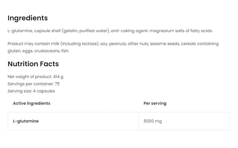 OstroVit - OstroVit Glutamiini 5000 mg (300 kapselia) - Image 2