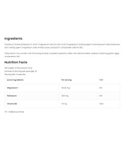 OstroVit Pharma Magnesiumsitraatti + Kalium + B6 P-5-P (90 kapselia) - Image 2