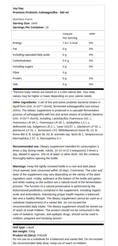Premium probioottinen ashwagandha - 500 ml - Image 2