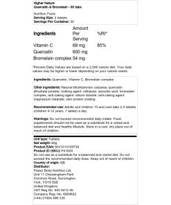 Quercetin & Bromelain - 60 tablettia - Image 2