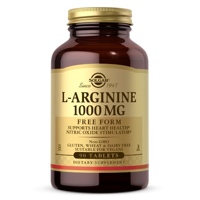 Solgar - L-arginiini 1000 mg, 90 tablettia