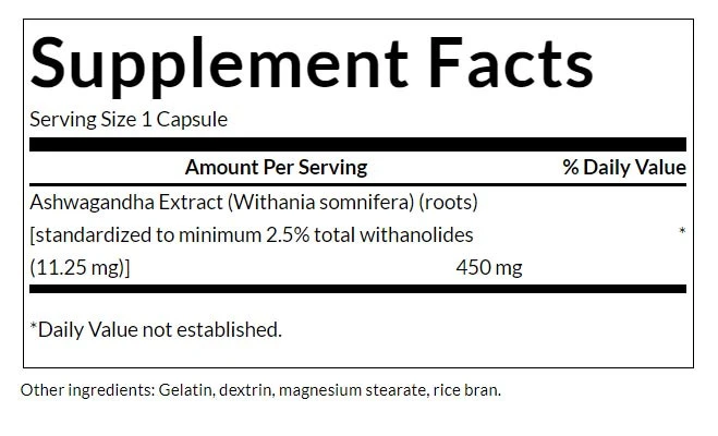 Ashwagandha-uute, 450 mg - 60 kapselia - Image 2