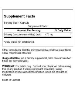 Swanson - Mustikka 470 mg, 100 kapselia - Image 2