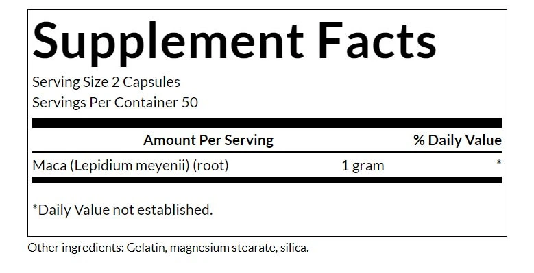 Maca, 500 mg - 100 kapselia - Image 2
