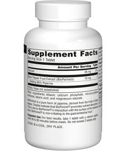 Source Naturals BioPerine 10 mg, 120 kasvisperäistä tablettia - Image 3