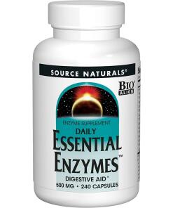 Source Naturals Päivittäiset Välttämättömät Entsyymit 500 mg, 240 kasviskapselia - Image 2