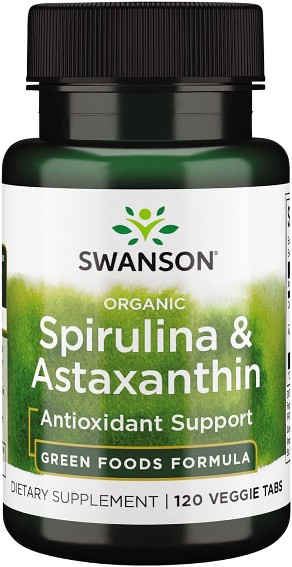 Spirulina ja astaksantiini, luomu - 120 kasviperäistä tablettia - Image 2