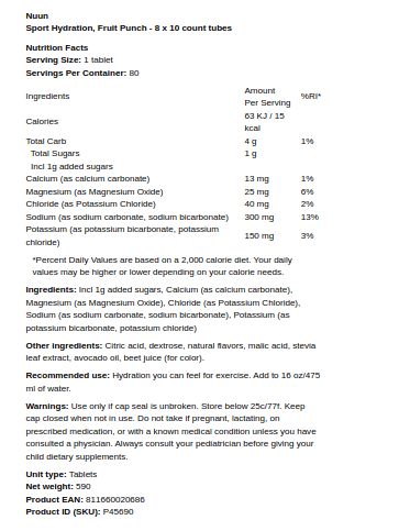 Frugtpunch - 8 x 10 tælle rør