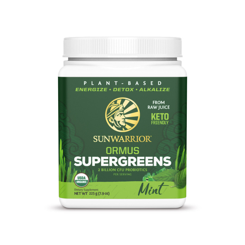 Sunwarrior - Ormus SuperGreens Luomu Minttu, Jauhe 225 g