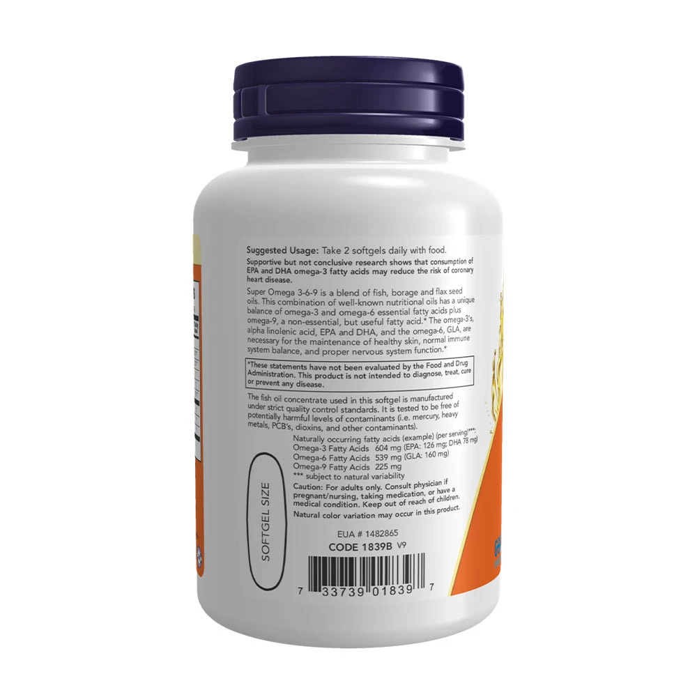 Super Omega 3-6-9, 1200 mg - 90 pehmeää kapselia - Image 3