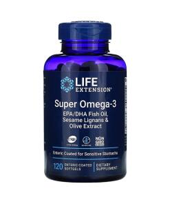 Super Omega-3 EPA/DHA with Sesame Lignans & Olive Extract - 120 enteric coated softgels